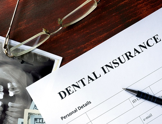 dental insurance form on table 