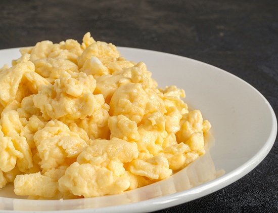 Close-up of scrambled eggs 